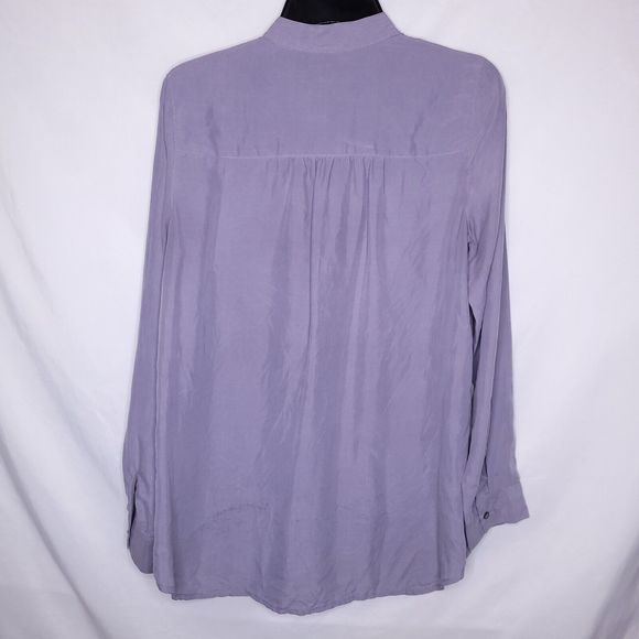 J Jill Shirt Womens Small Purple Silk Button Down Casual - Picture 5 of 11